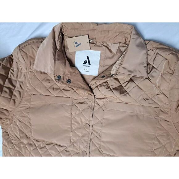 Amazon Aware Womens Quilted Overshirt Camel , Size XXL - Picture 6 of 14